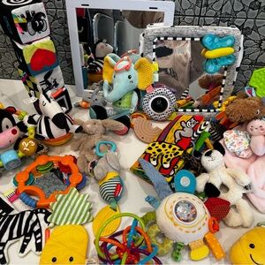 Assorted Baby Activity Plush Elephant Toy - Yellow & Blue